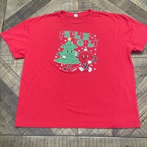 Red 'Feelin' Jolly' Graphic T-Shirt